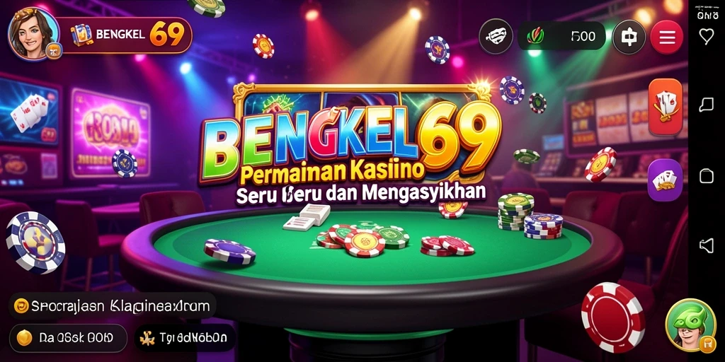 Screenshot utama BENGKEL69 menampilkan gameplay Kasino yang mendebarkan.