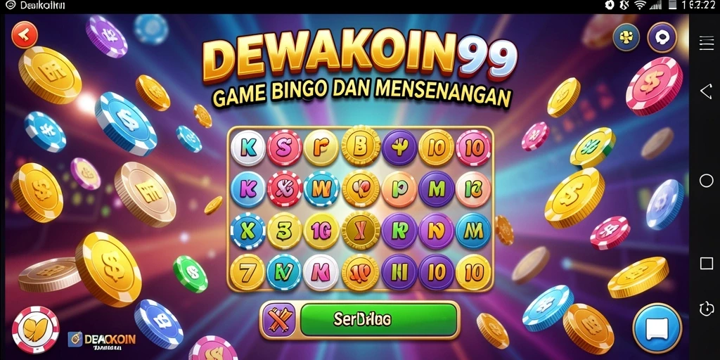 Tampilan screenshot DEWAKOIN99 dengan gameplay Bingo yang seru.