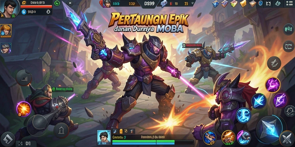 Tampilan gameplay seru di DS99 dengan aksi pertarungan yang menegangkan.