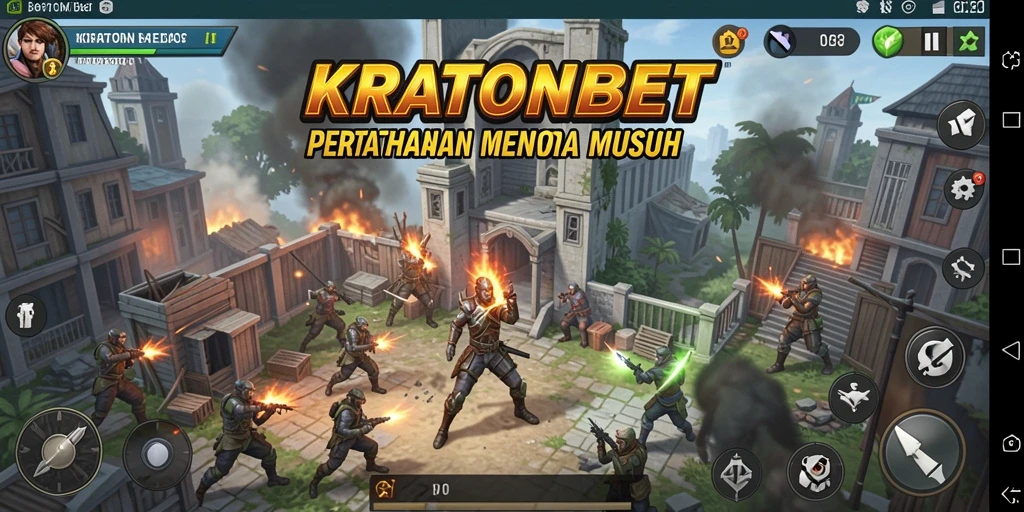 Gambaran gameplay KRATONBET dalam aksi menara pertahanan.