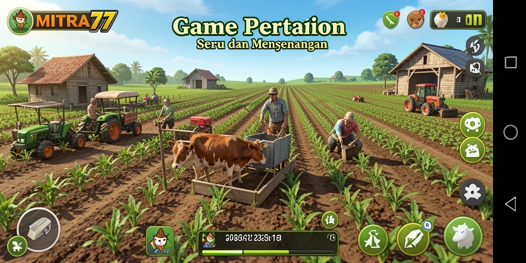 Gameplay seru berkebun di MITRA77 yang menampilkan aktivitas pertanian.