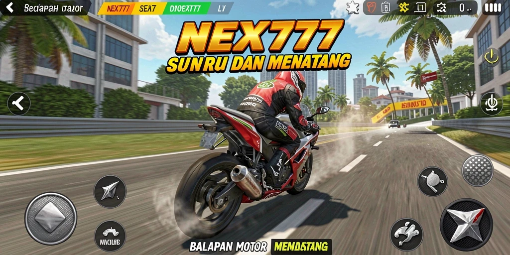Gameplay seru NEX777 dengan berbagai trek menantang.