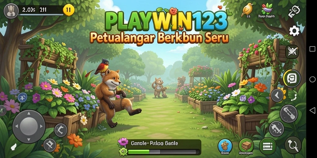 Screenshot gameplay PLAYWIN123 menampilkan aktivitas berkebun yang menarik.
