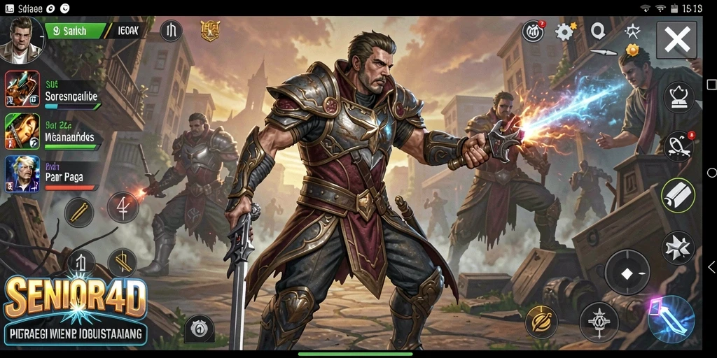 Screenshot utama SENIOR4D menunjukkan momen strategis dalam gameplay.