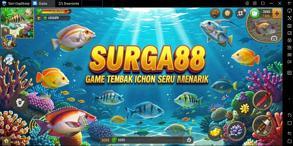Tampilan gameplay seru Tembak Ikan di SURGA88.