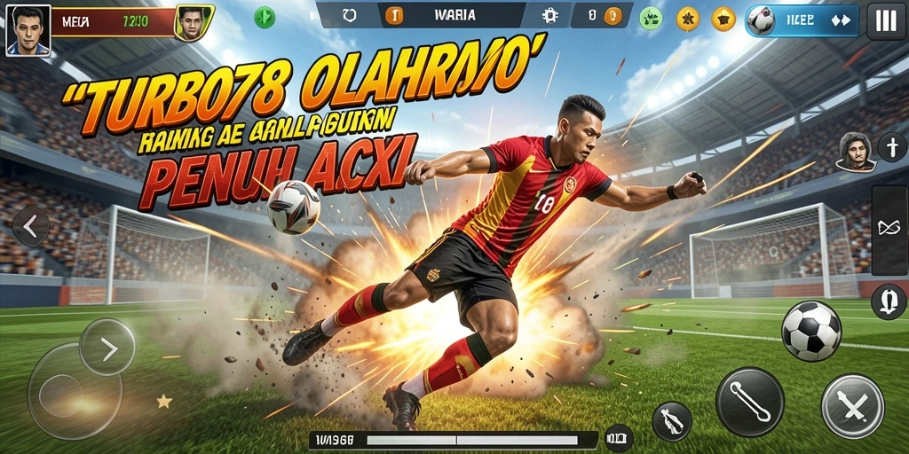Screenshot dari gameplay TURBO78 menampilkan aksi olahraga yang intens.