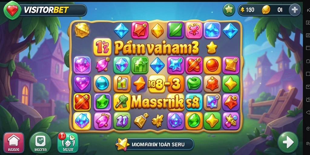 Tampilan gameplay <strong>VISITORBET</strong> yang seru dalam genre Match-3.